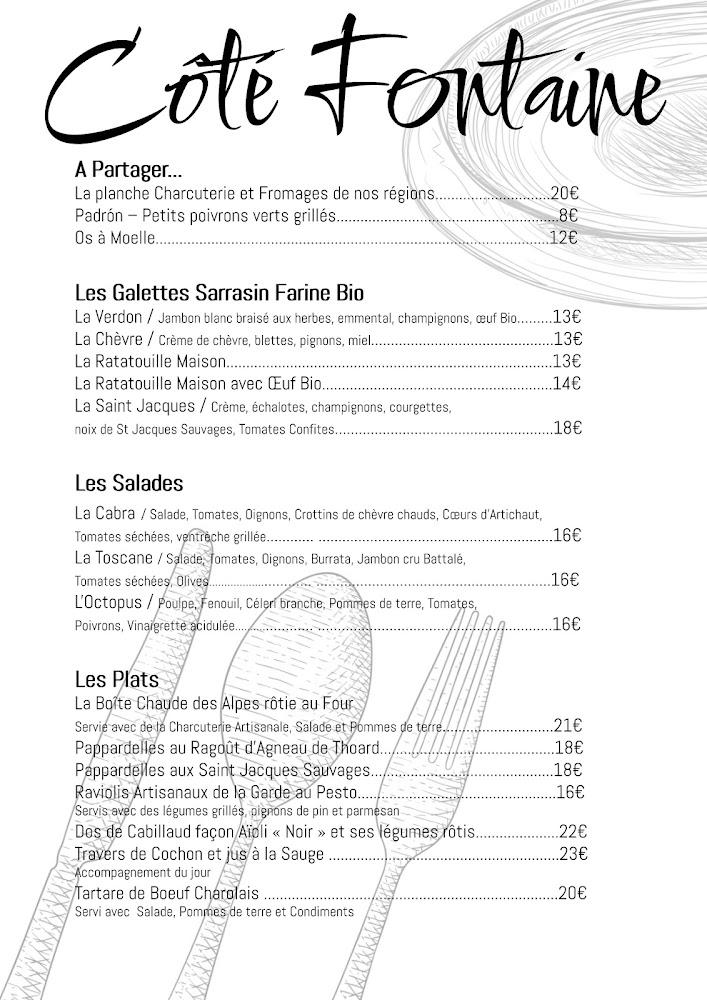 Côté Fontaine - Menu Image 1